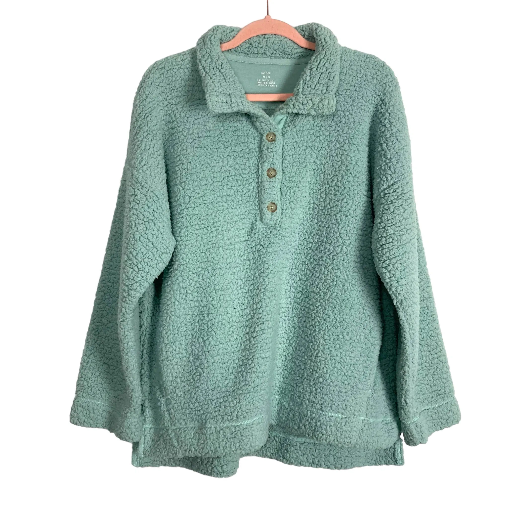 Aerie Seafoam Green Button Pullover- Size M