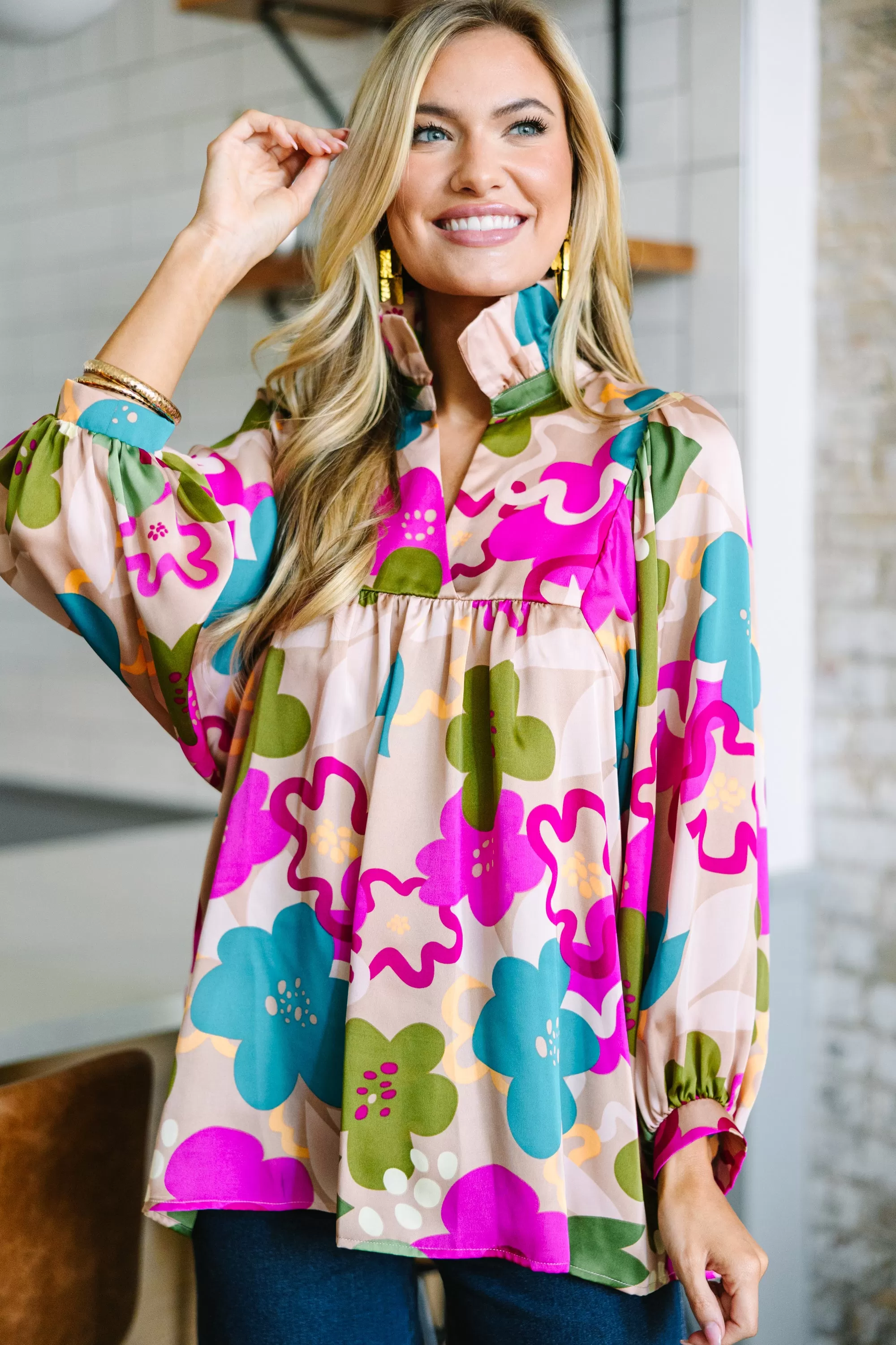 Always With Love Pink Floral Blouse