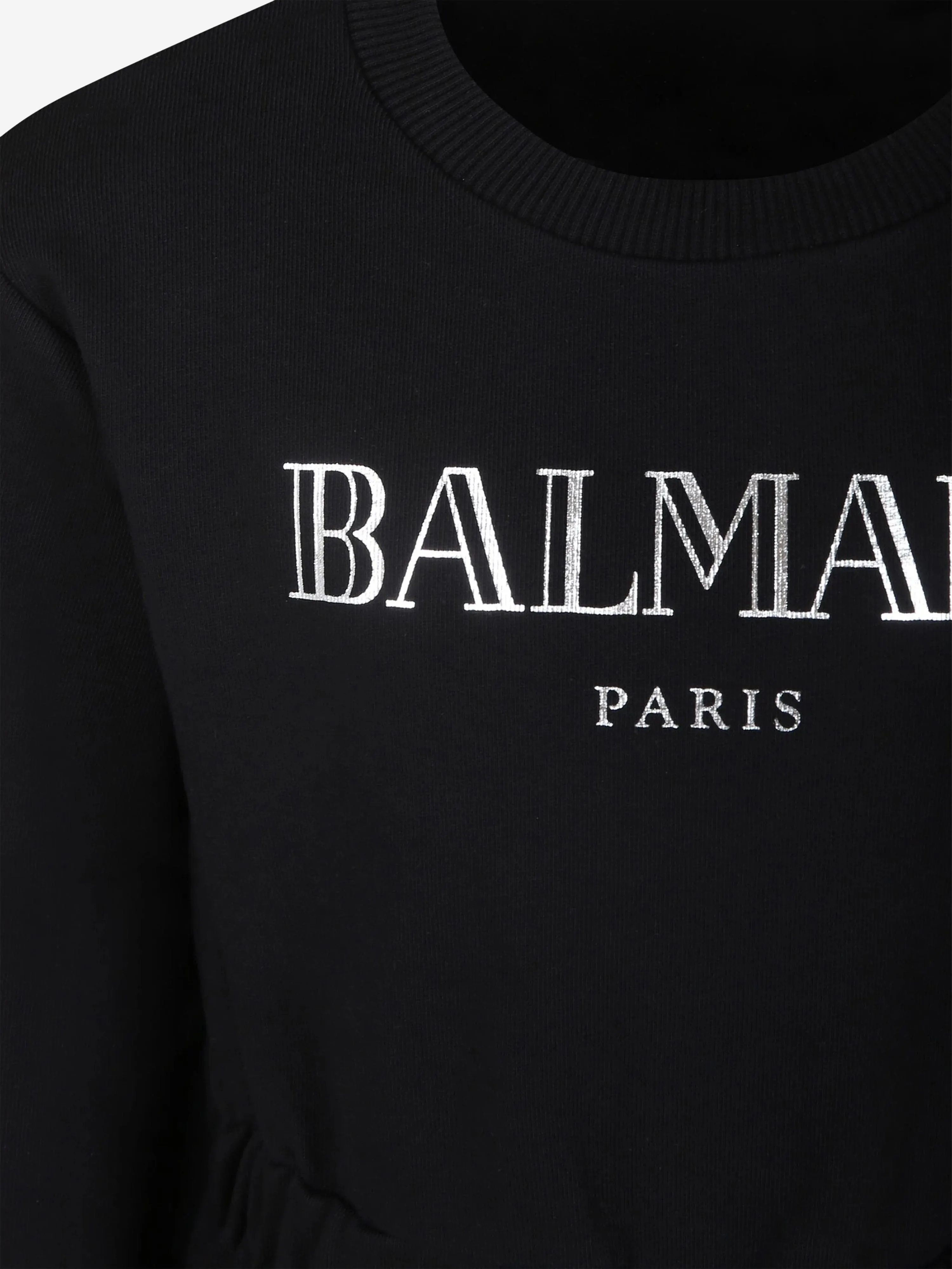 Balmain Girls Logo Sweater Dress in Black