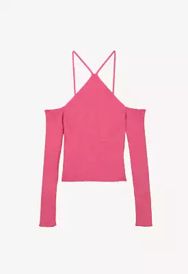 Bardot Neckline With Thin Straps Top