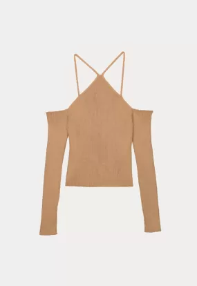 Bardot Neckline With Thin Straps Top