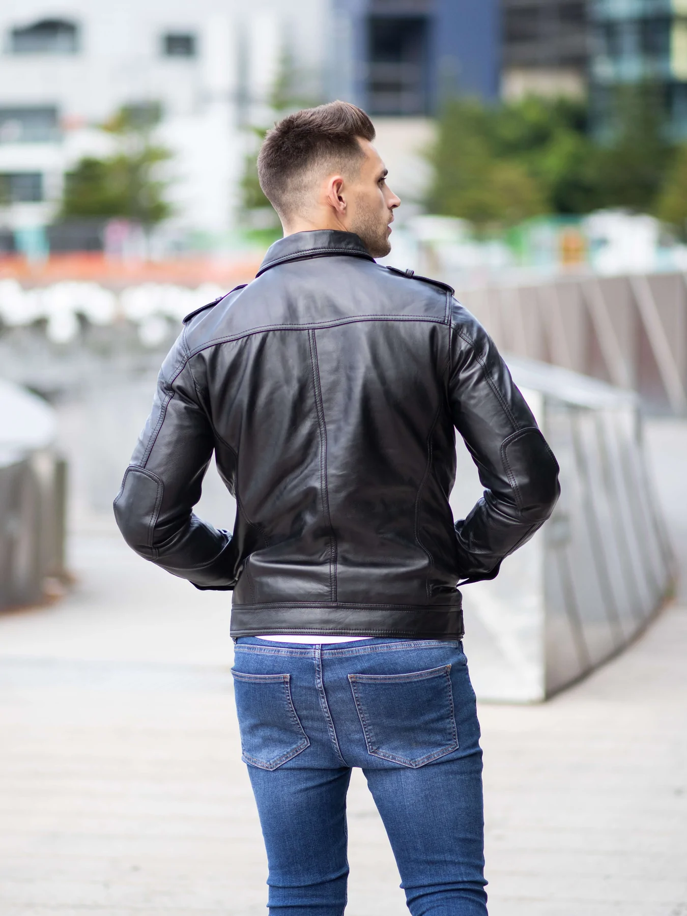 Black Slim Fit Leather jacket For Men | Stylish Outfit for Winters