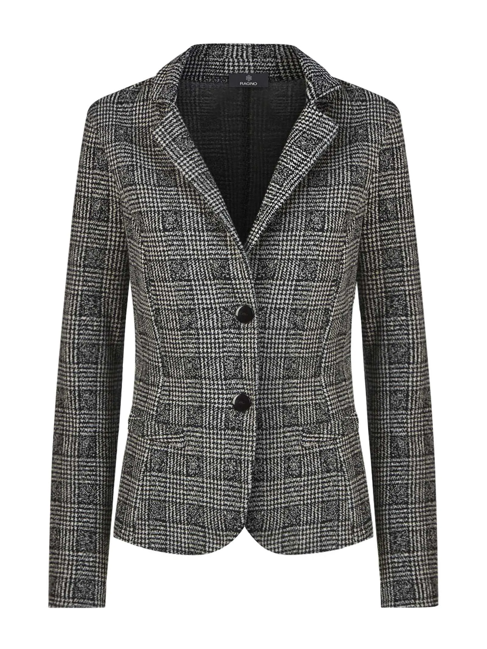 Blazer a 2 bottoni in Eco Jacquard - Fant.Nero