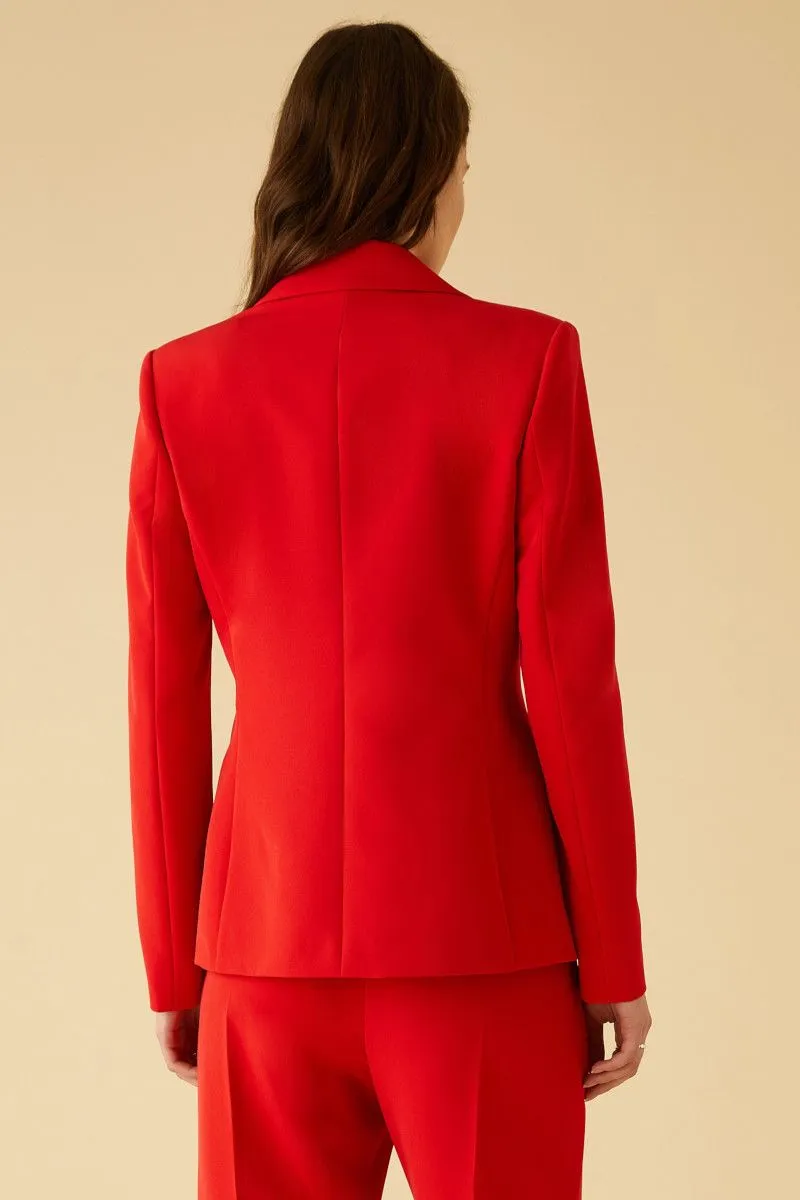 Blazer strutturato monopetto donna Rosso