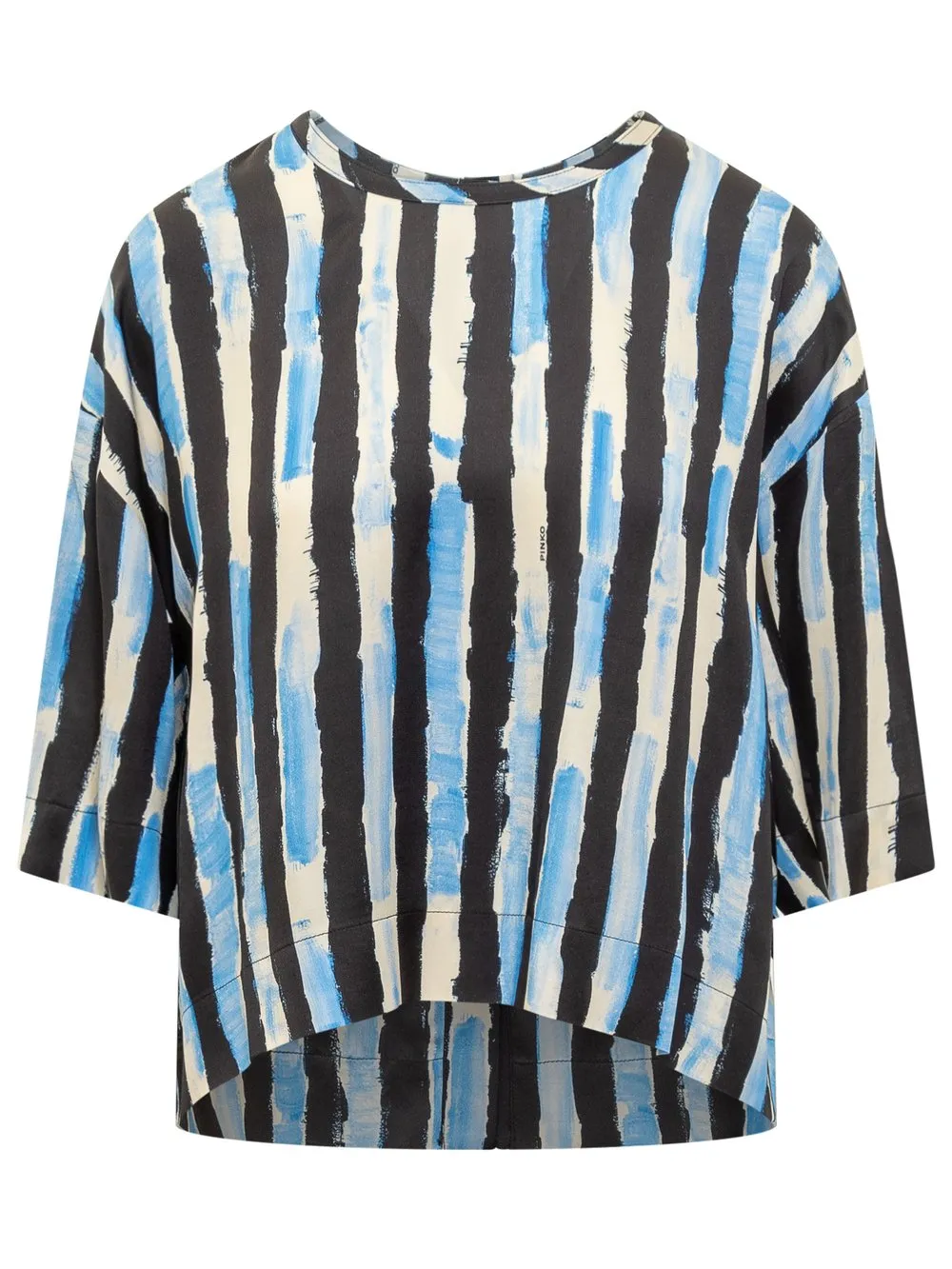 Blouse with Pictorial Stripe Print