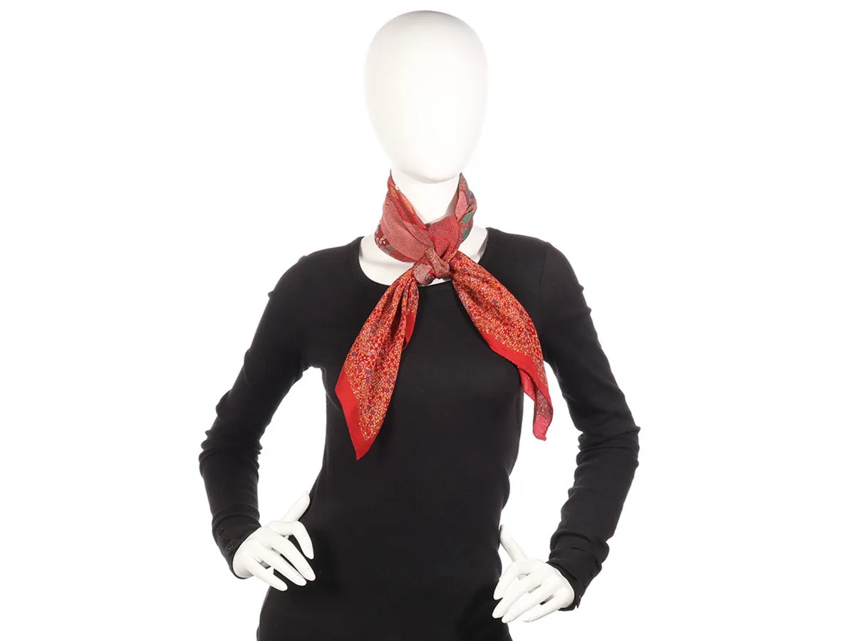 Bottega Veneta Red Vintage Klimt Scarf