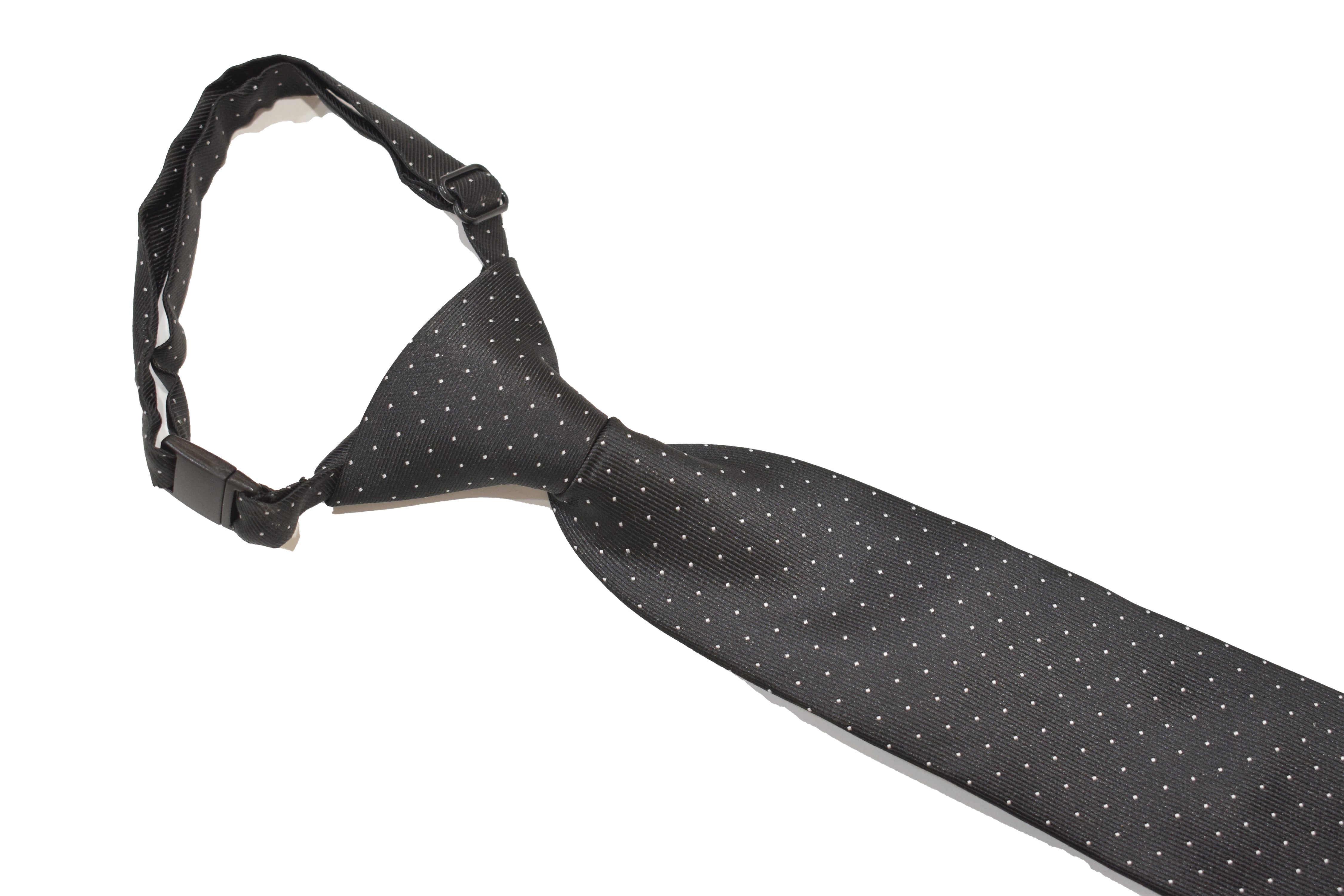 Boys Neck Tie - Black Micro Polkadot