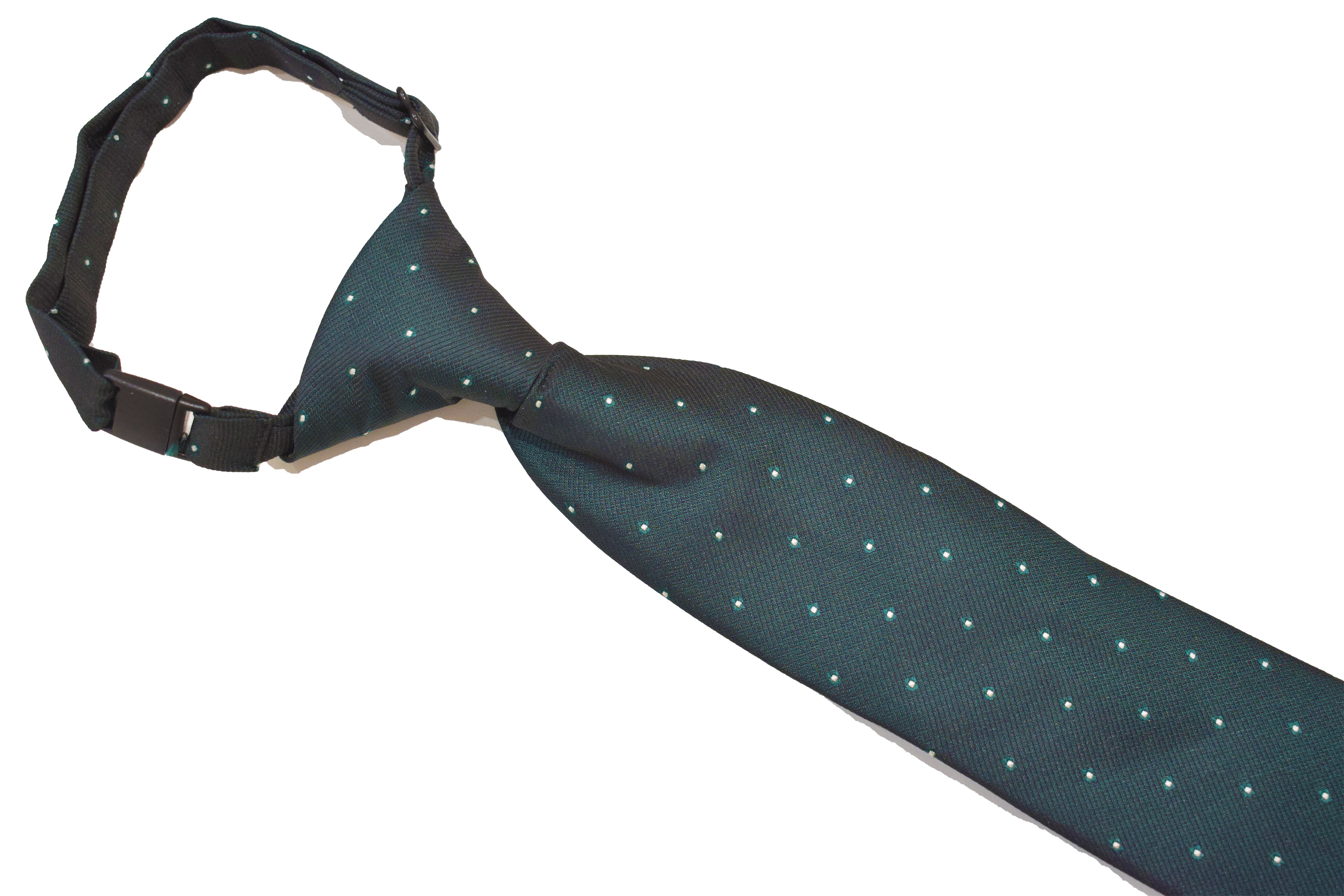 Boys Neck Tie - Emerald Green Micro Polkadot