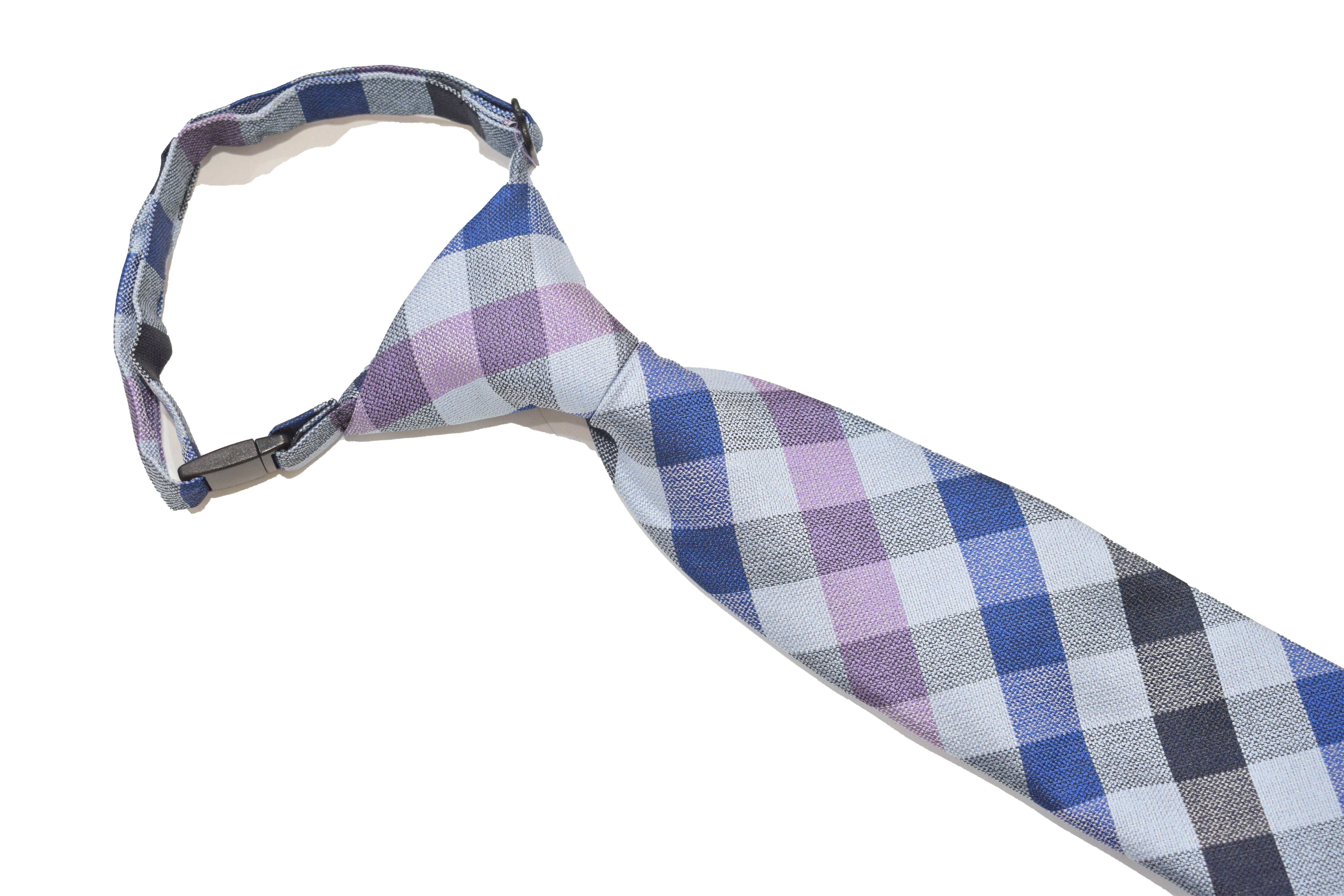 Boys Neck Tie - Pink Multi Checkered