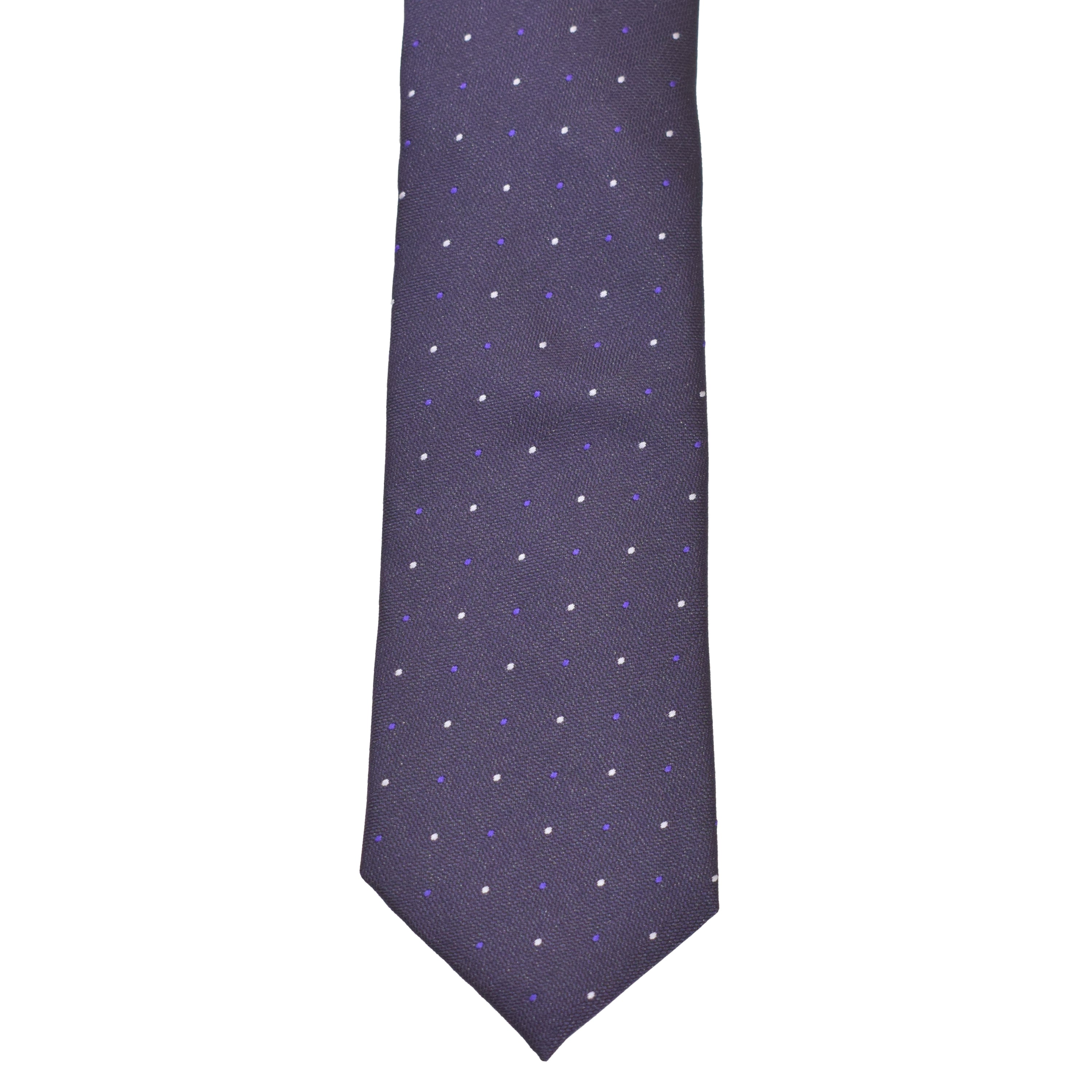 Boys Neck Tie - Purple Micro Polkadot