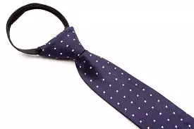 Boys Ties - Navy Mutli Polka Dots