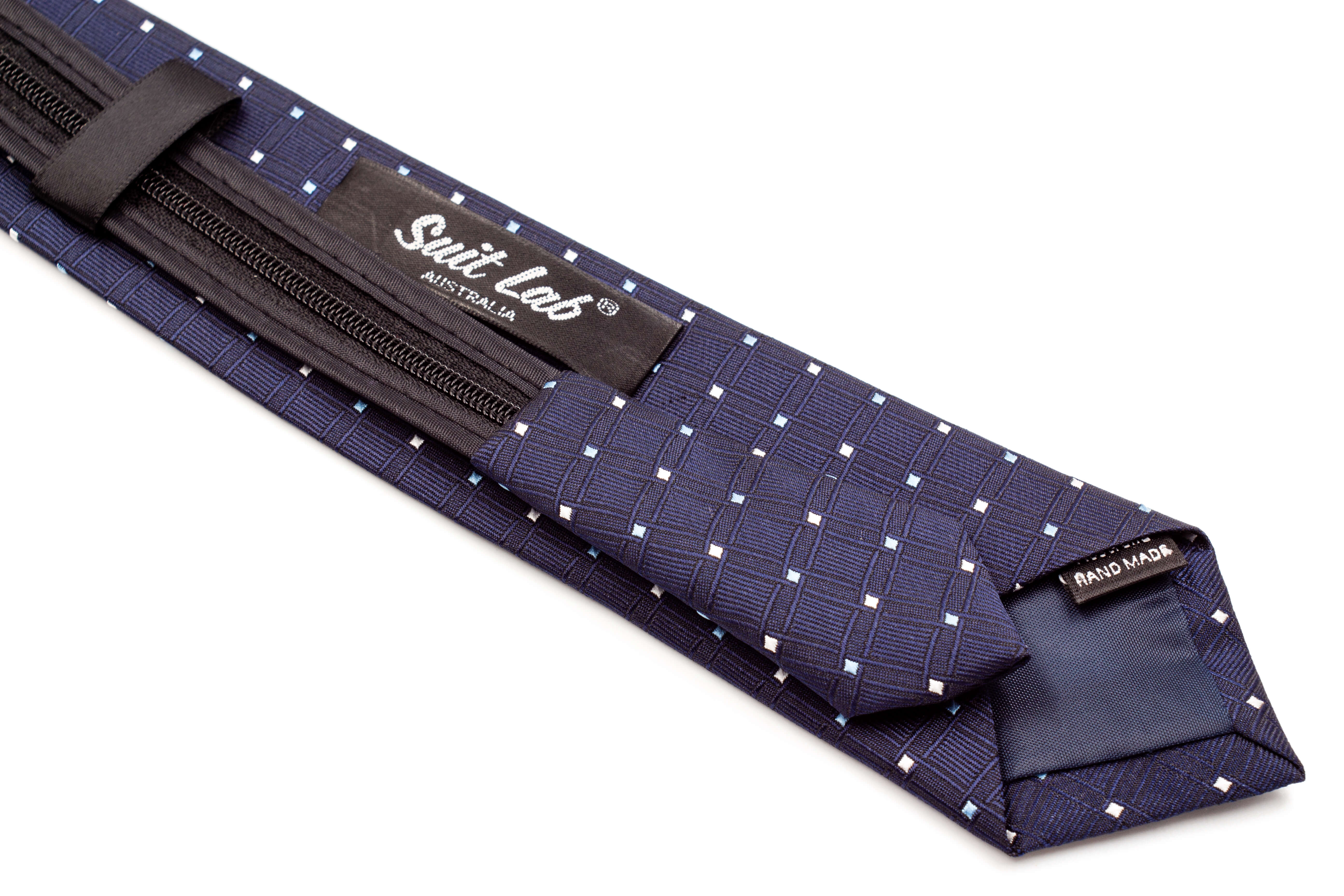 Boys Ties - Navy Mutli Polka Dots