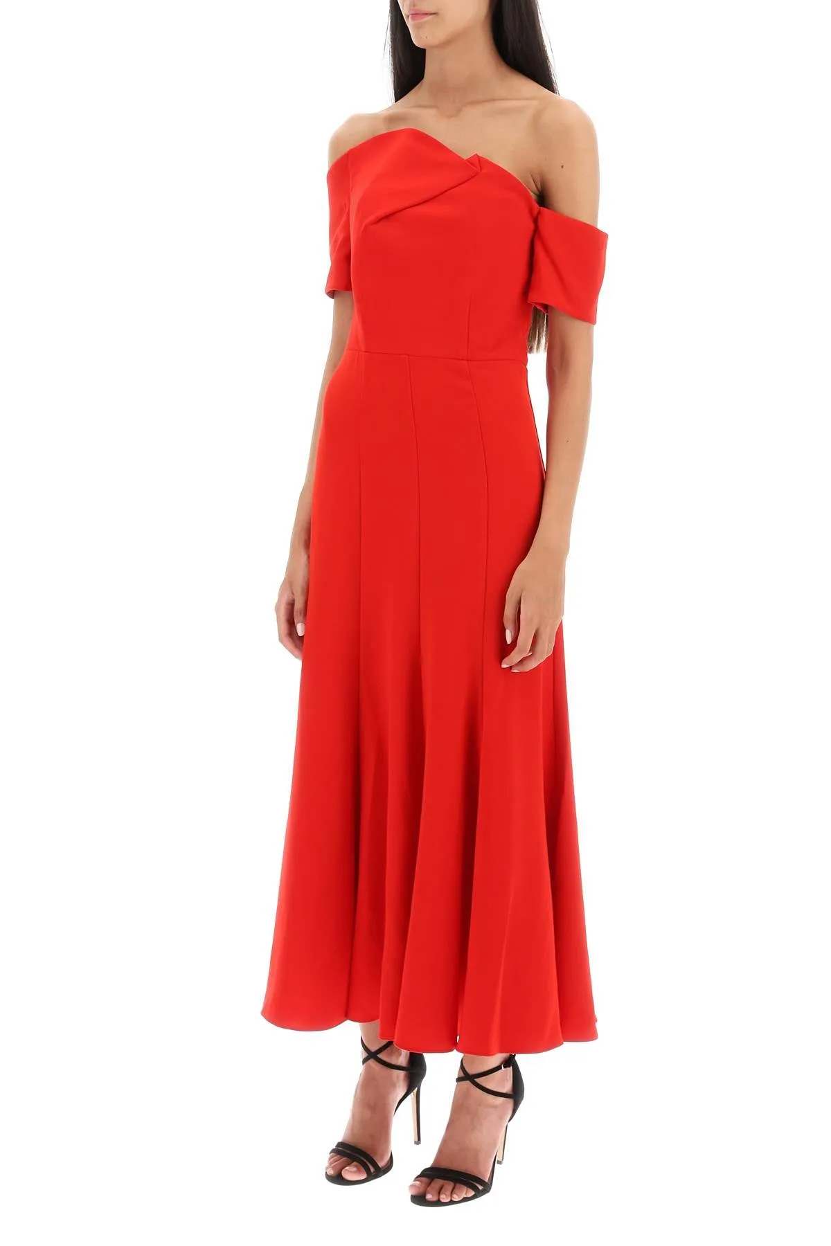 Cady Midi Dress With Asymmetric Neckline