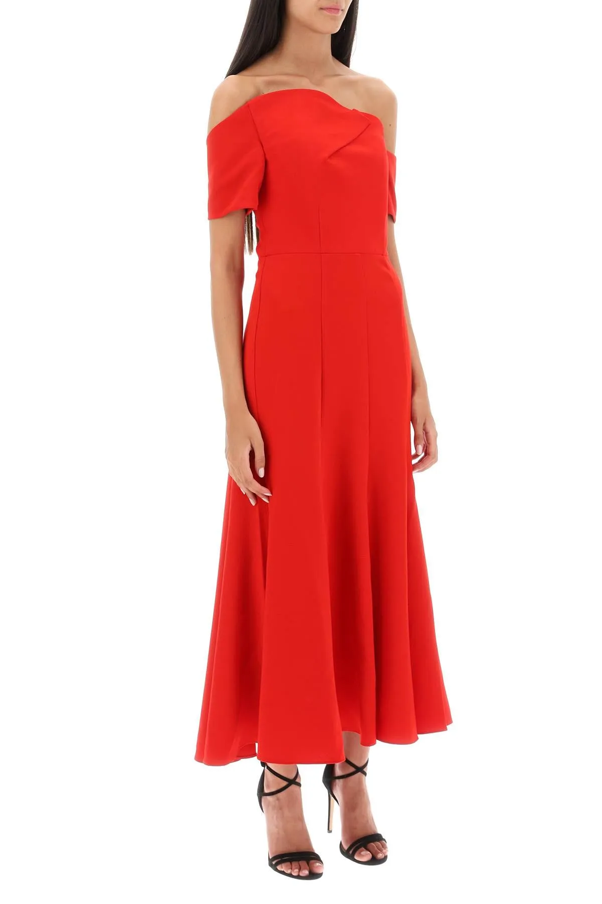 Cady Midi Dress With Asymmetric Neckline