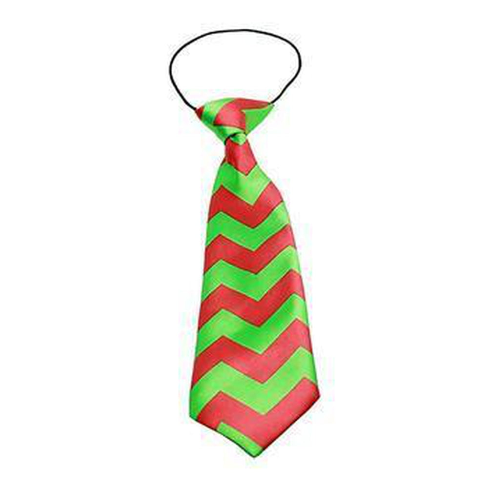 Christmas Chevron Big Dog Neck Tie