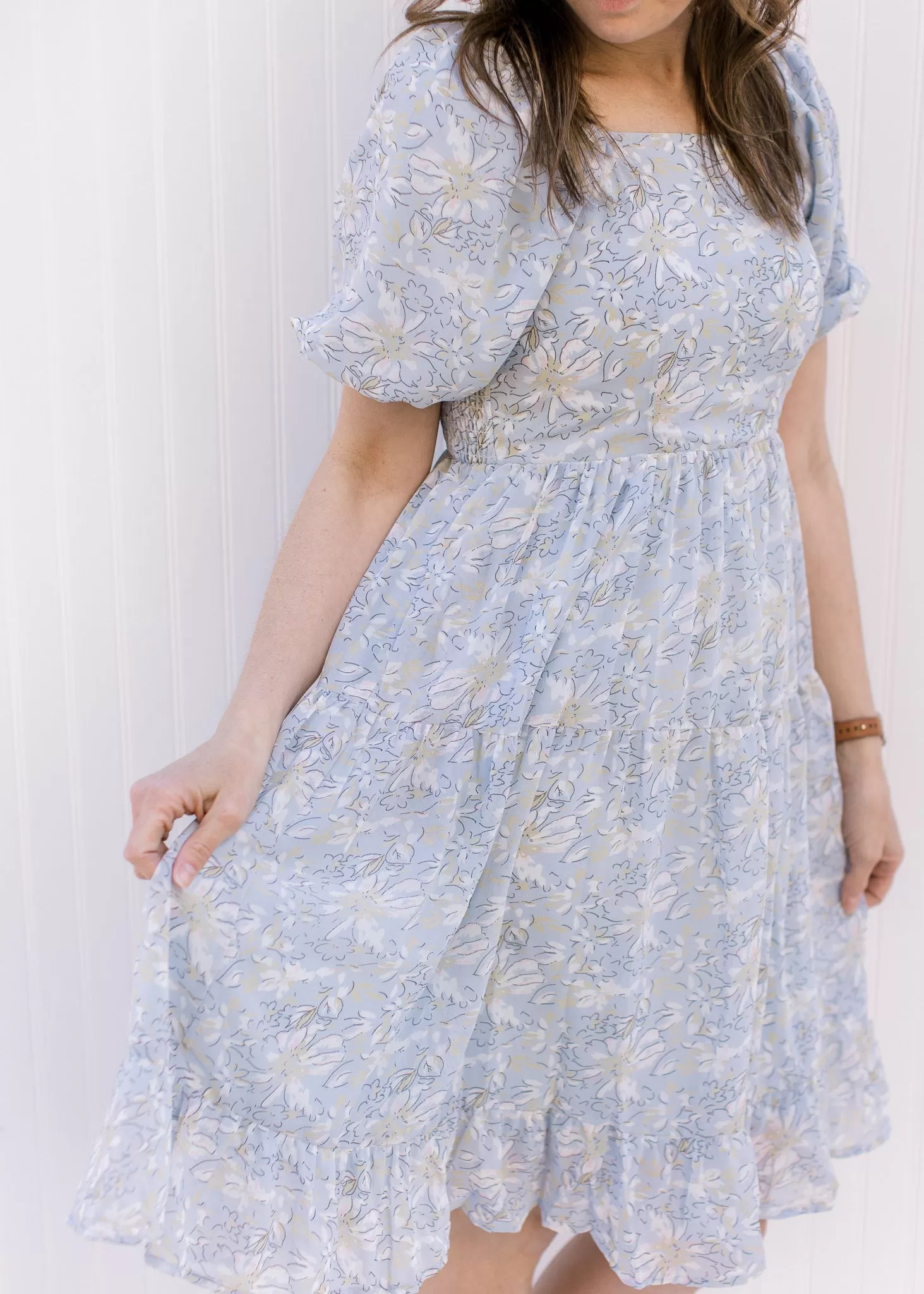 Cool Blue Floral Dress