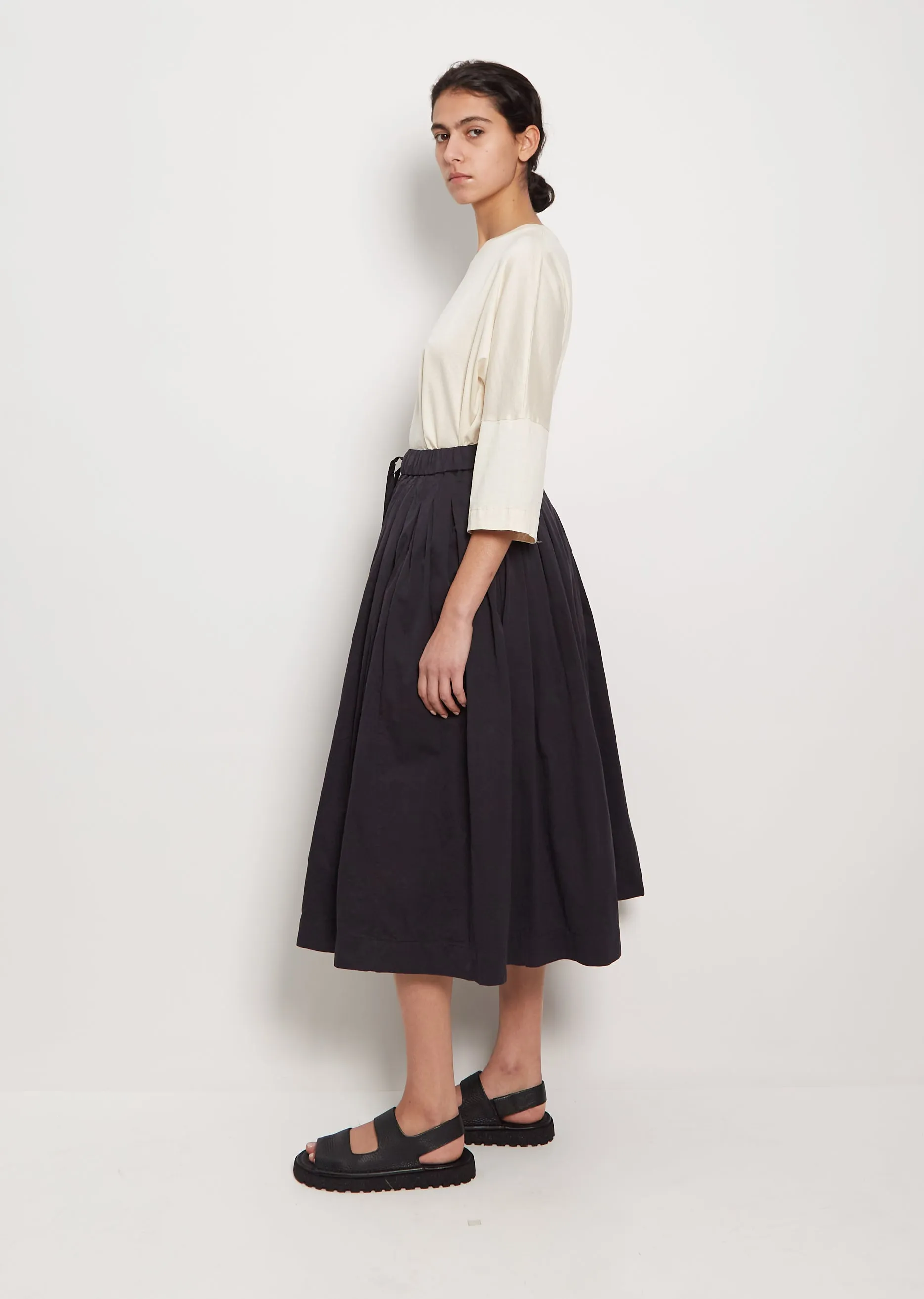 Cotton Paper Satin Uni Inu Skirt