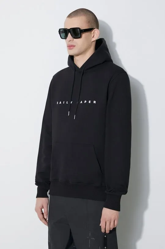 Daily Paper cotton sweatshirt Alias Hood - New men's black color 2021109