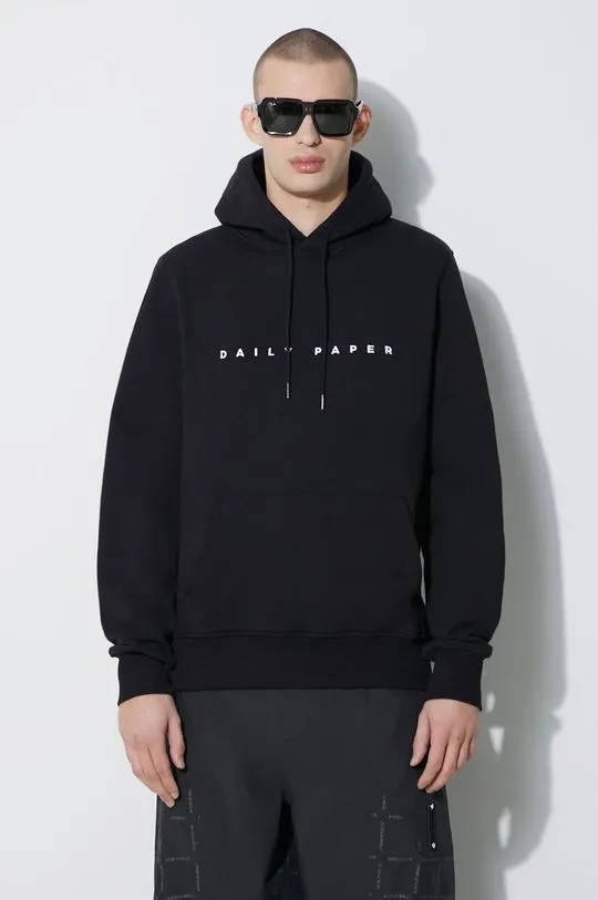 Daily Paper cotton sweatshirt Alias Hood - New men's black color 2021109