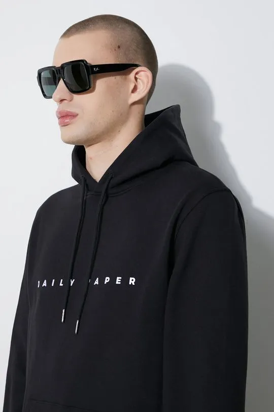 Daily Paper cotton sweatshirt Alias Hood - New men's black color 2021109