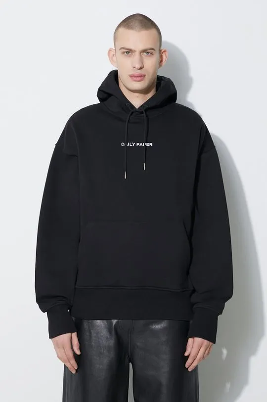 Daily Paper cotton sweatshirt Elevin Hoodie men's black color 2321214