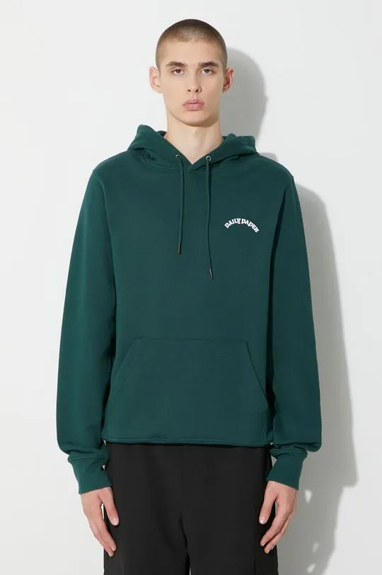 Daily Paper cotton sweatshirt Rachard Hoodie men's green color 2321108