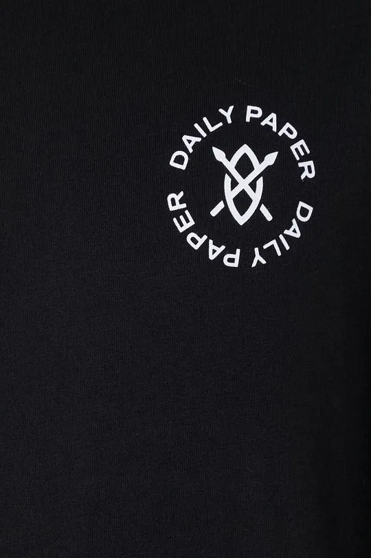 Daily Paper cotton t-shirt Circle Tee men’s black color 1000111