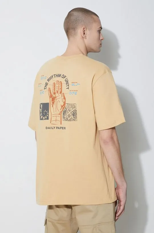 Daily Paper cotton t-shirt Identity SS men’s beige color 2411064