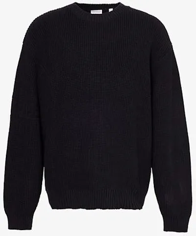 Daily Paper Mens Black Band crew-neck relaxed-fit cotton jumper