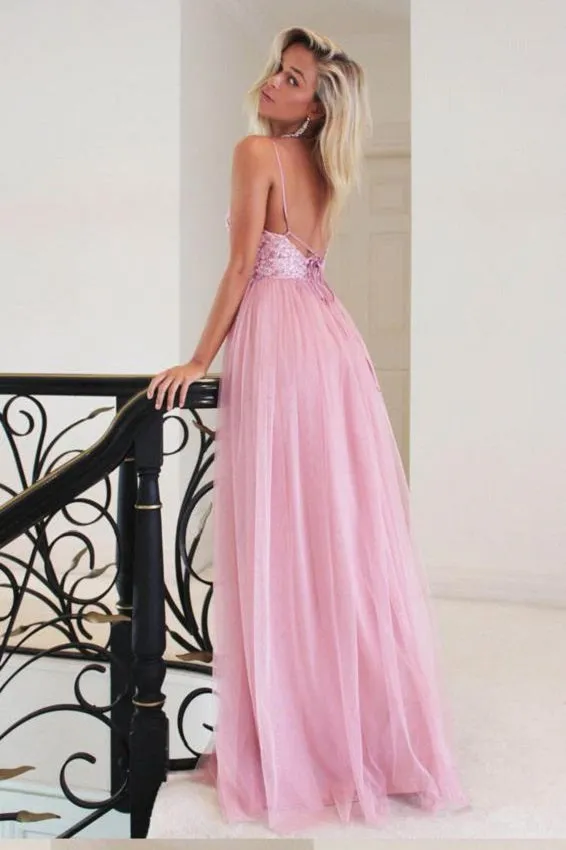 Delicate Pink Senior Graduation Long Prom Dres | Party Formal Gown