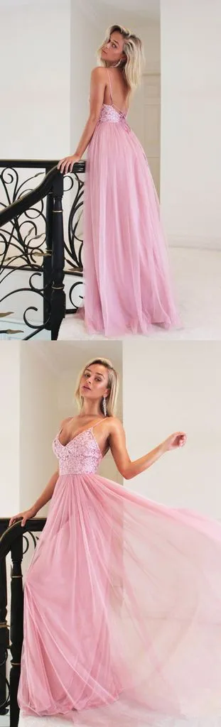 Delicate Pink Senior Graduation Long Prom Dres | Party Formal Gown