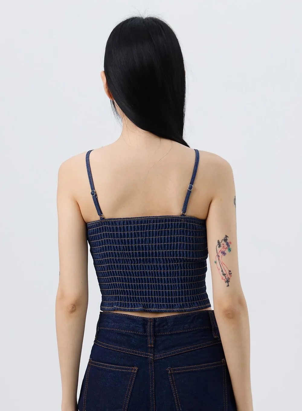 Denim Halter Neck Sleeveless Top IO319