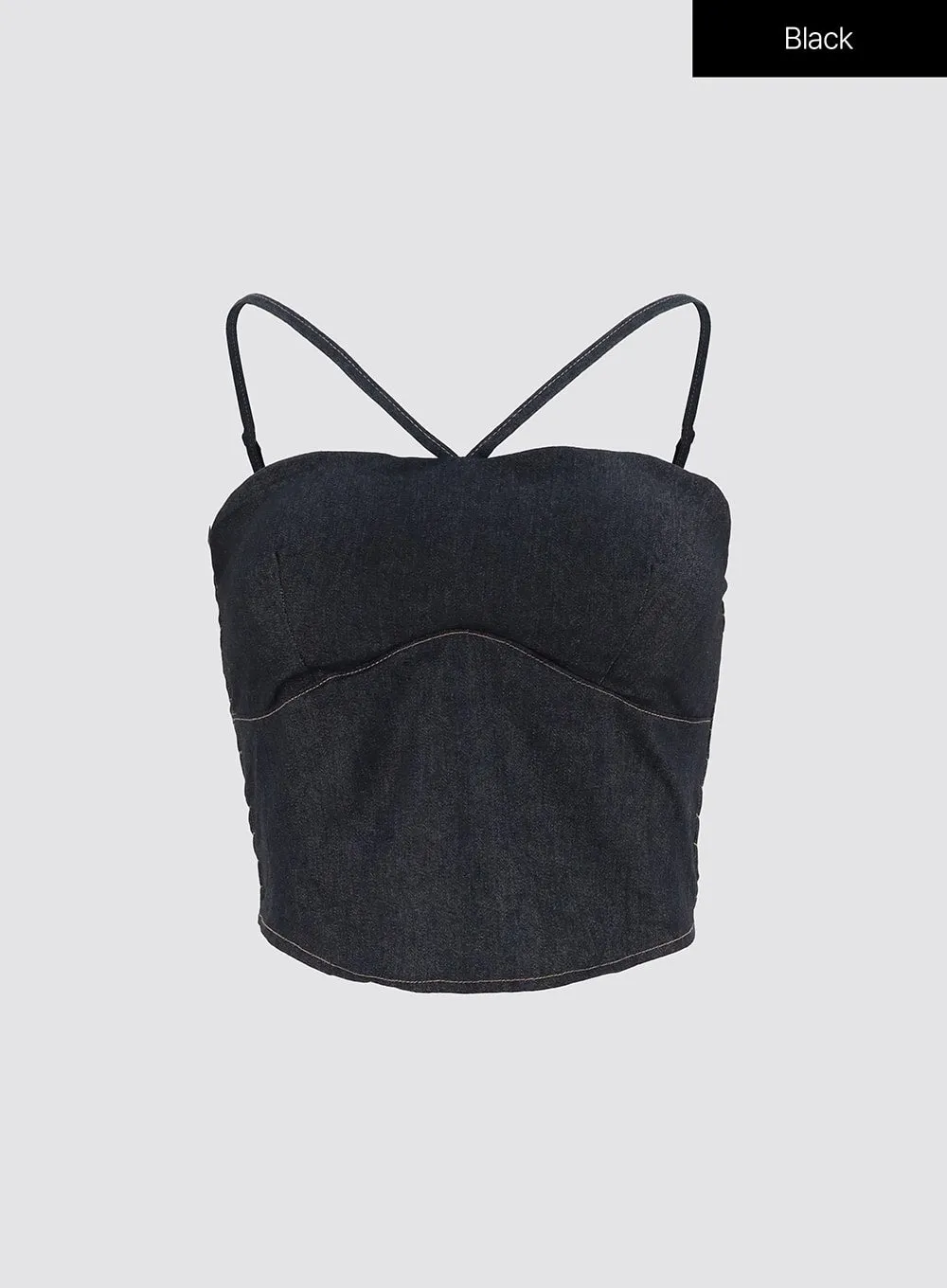 Denim Halter Neck Sleeveless Top IO319