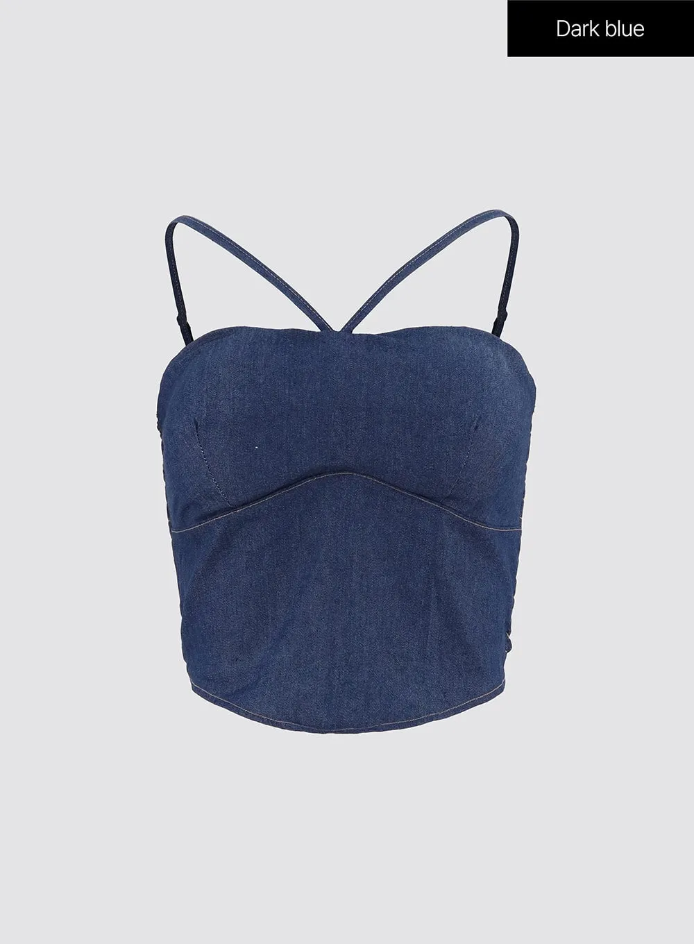 Denim Halter Neck Sleeveless Top IO319