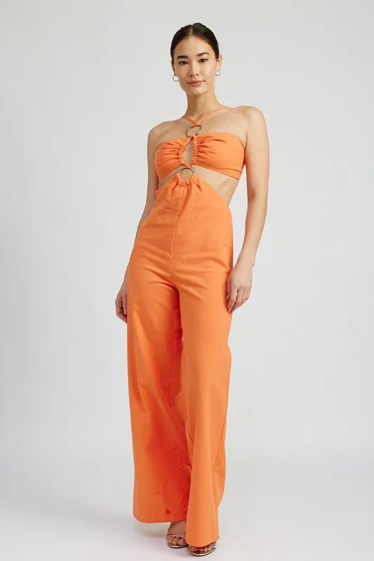 Double O Ring Cut Out Jumpsuit