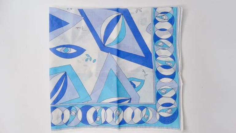 Emilio Pucci Blue Diamond Printed Scarf