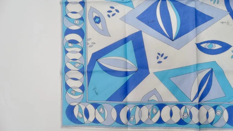 Emilio Pucci Blue Diamond Printed Scarf