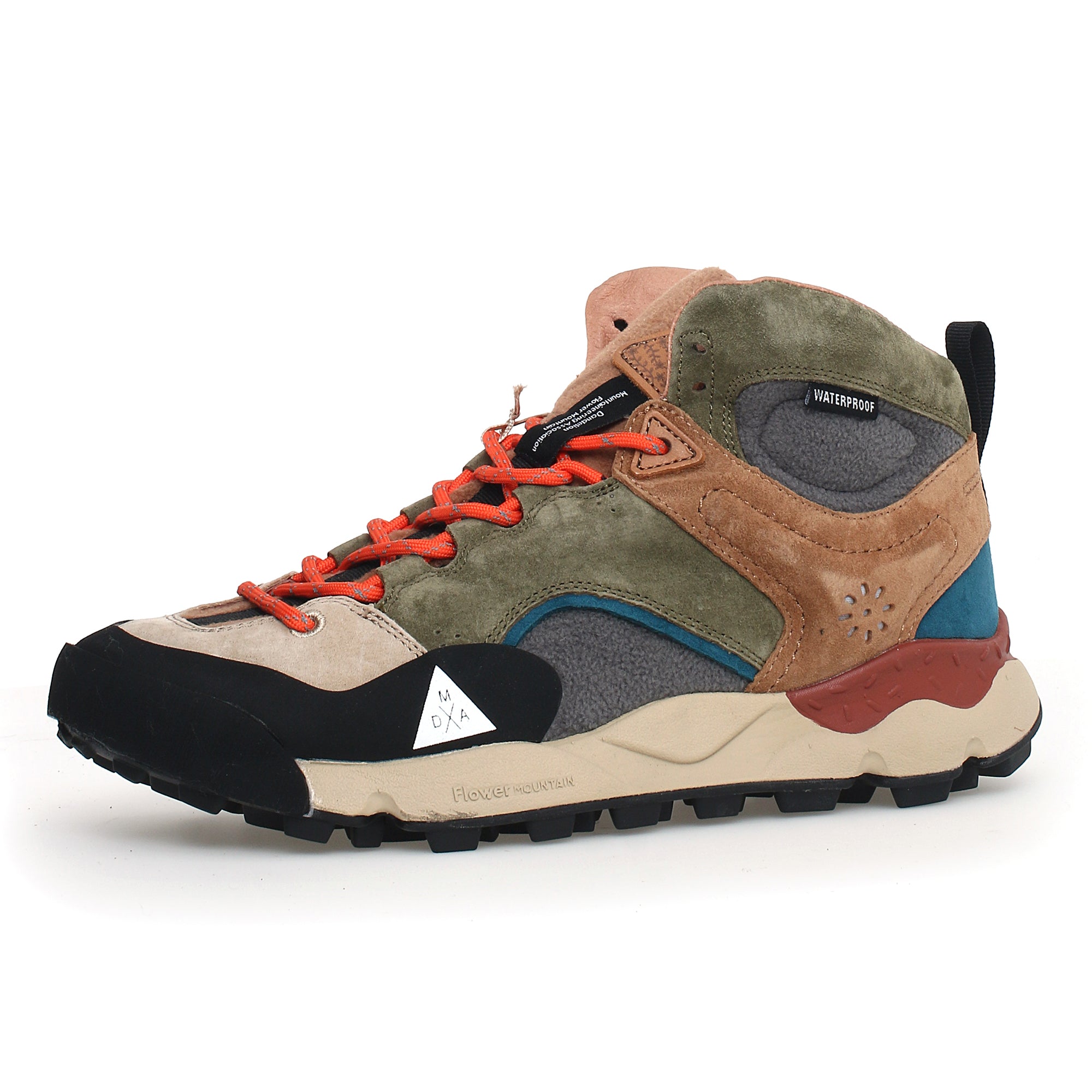 Flower Mountain Back Country Mid Waterproof Trainers - Beige / Military