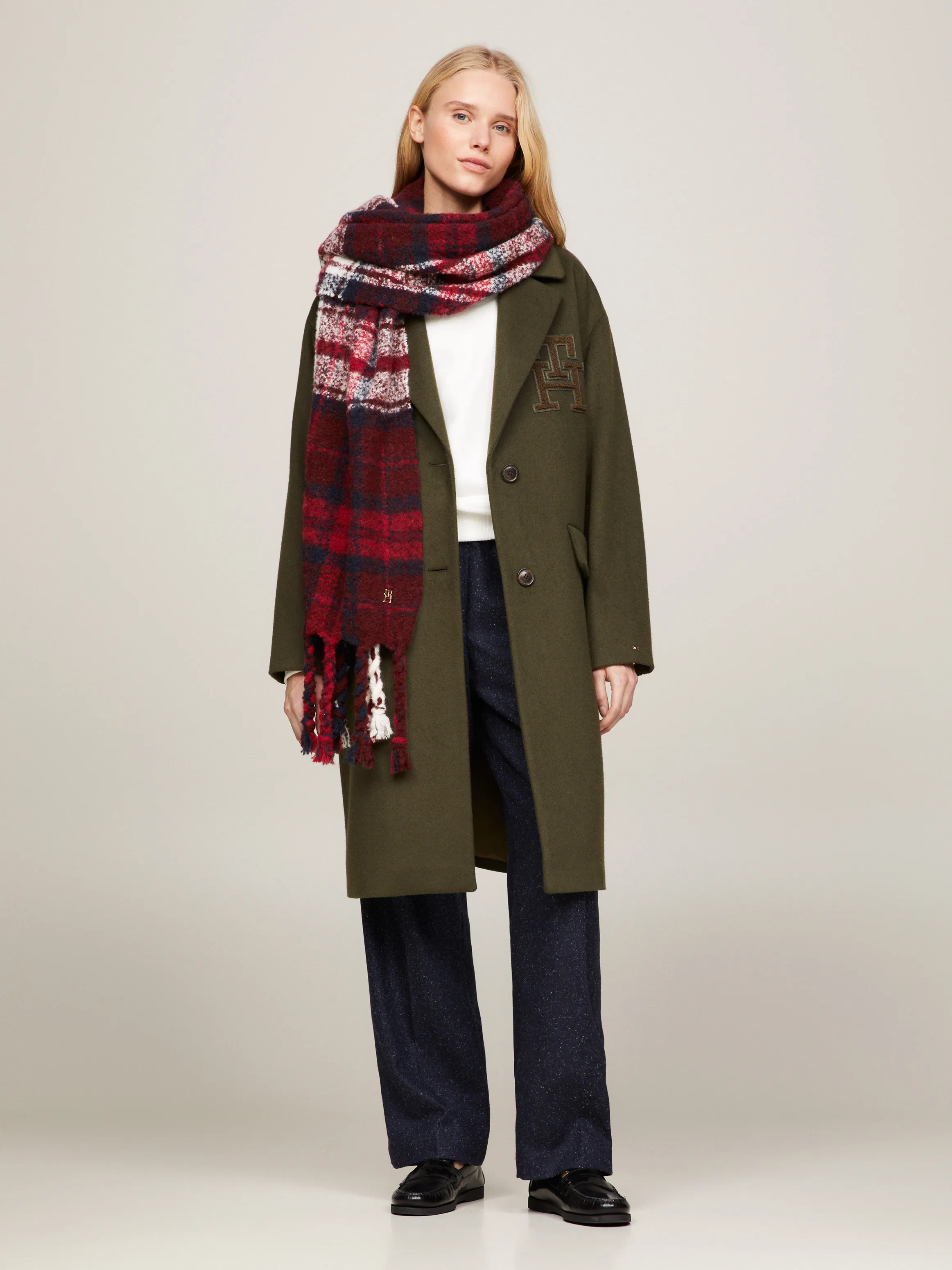 Fluffy Tartan Check Scarf | Scarves | Tommy Hilfiger