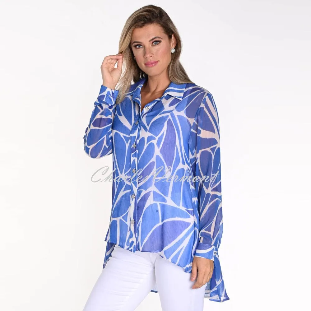 Frank Lyman Patterned Blouse With High-Low Hem - Style 241352U