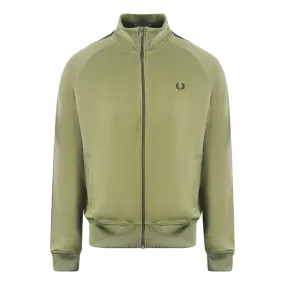 Fred Perry Tonal Taped Military Green Track Jacket 1