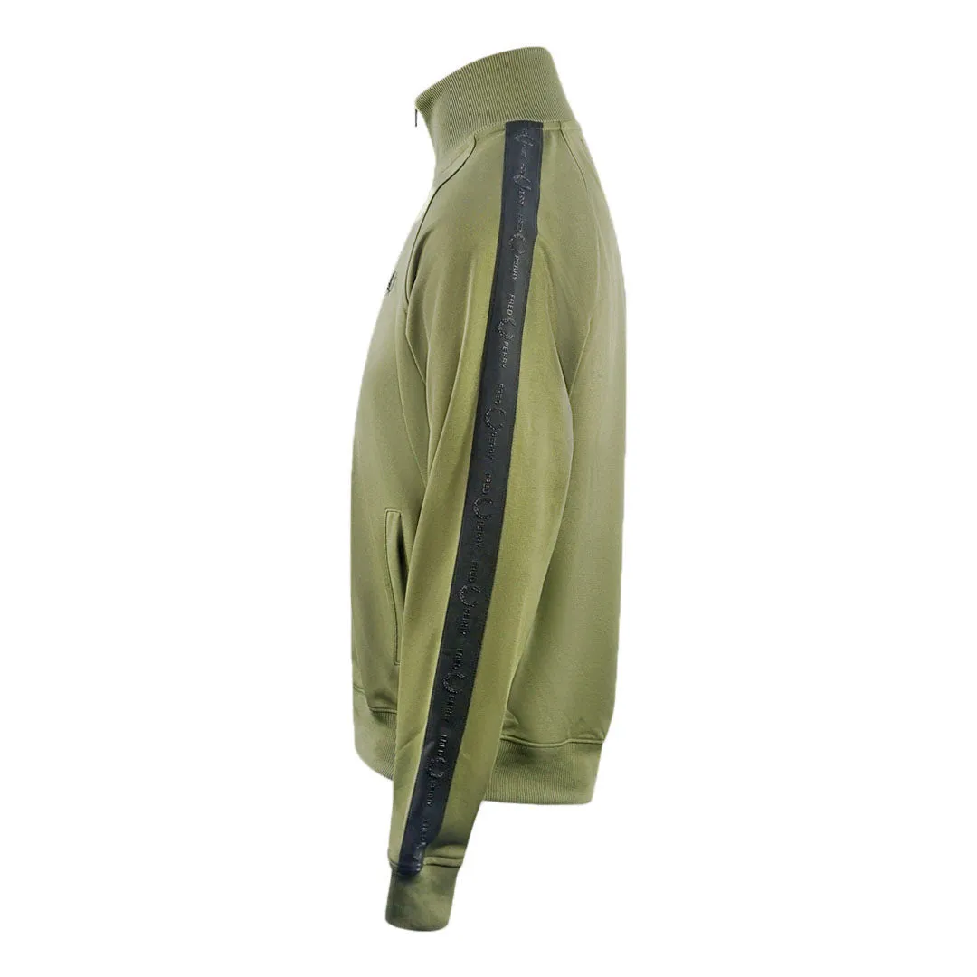 Fred Perry Tonal Taped Military Green Track Jacket 1