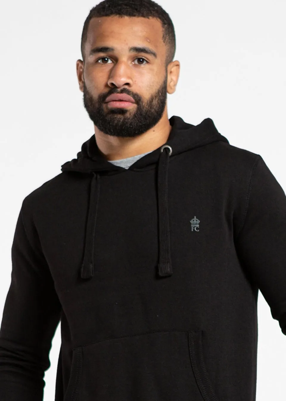 French Connection Black Cotton Blend Hoody