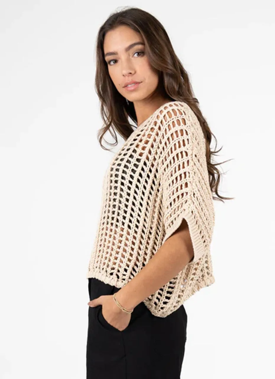 Fresca Open Knit Sweater I Natural