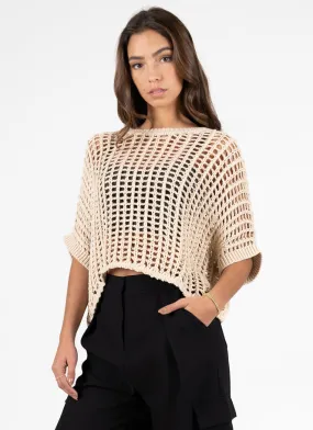 Fresca Open Knit Sweater I Natural