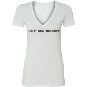 Golf BBQ & Bourbon Women's Fitted T-Shirt