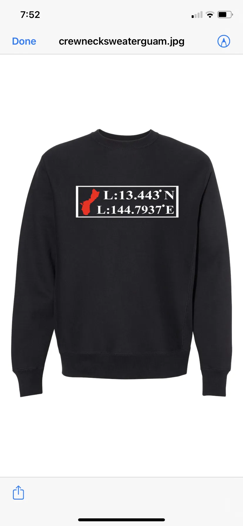 GUAM GPS Crewneck Sweater