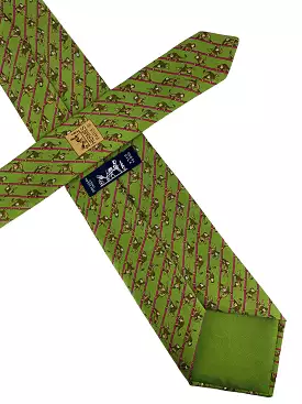 HERMES Equestrian Printed Silk Classic Men's Neck Tie