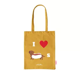 I Heart Weiner Dogs Organic Cotton Tote