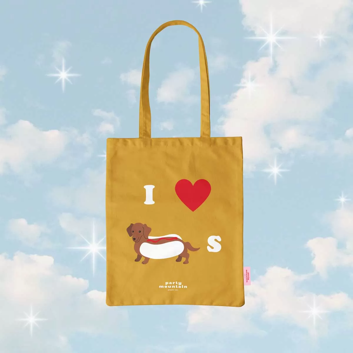 I Heart Weiner Dogs Organic Cotton Tote